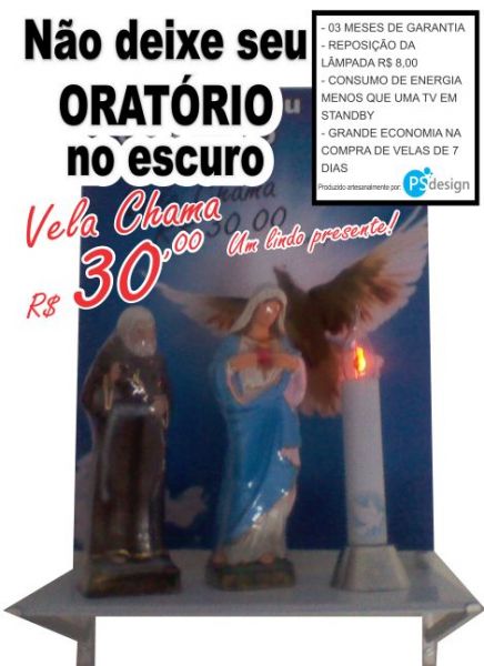 Vela Chama para oratório Elétrica